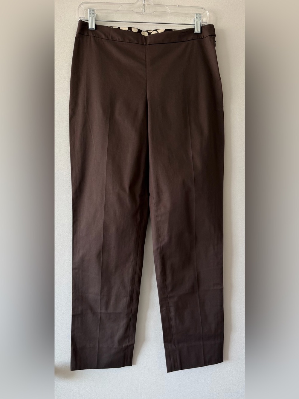 Milly of New York Chocolate Brown Cigarette Pants Trouser Side Zip Size 2 NWT
